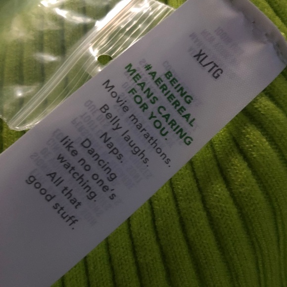 Aerie (XL) Lime Green Cropped Ribbed Cami - Picture 7 of 11